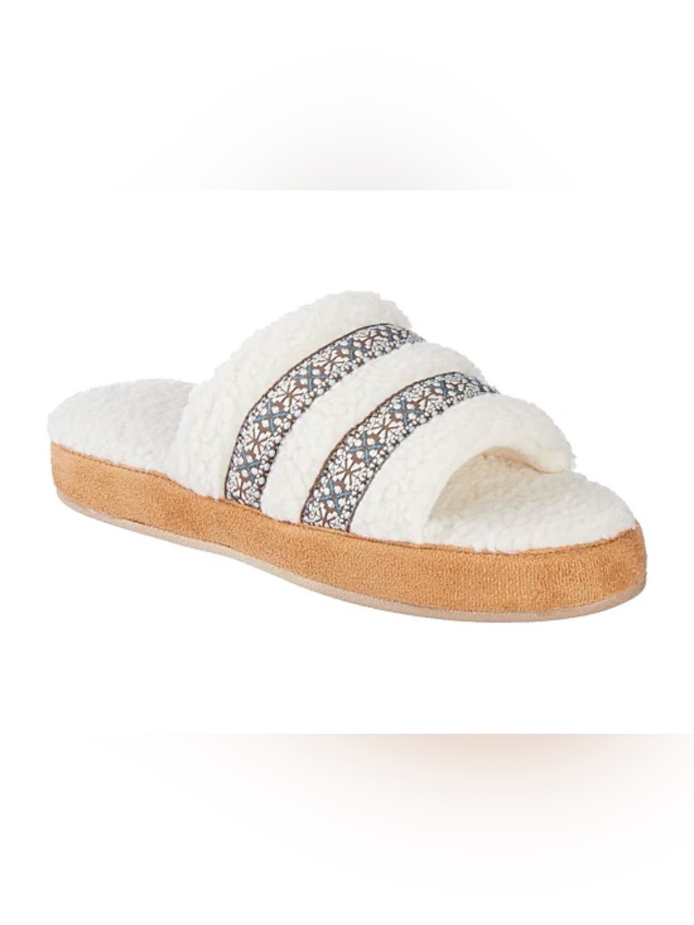 Isotoner Clara Recycled Berber Womens Memory Foam Slip-On Slippers 8.5-9
